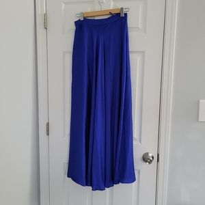 Akira Satin Royal Blue Maxi Skirt W Slit M